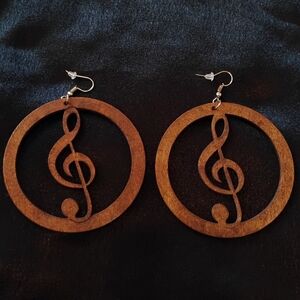large music note earrings women